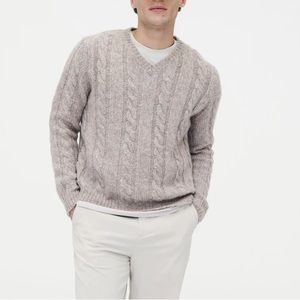 Naadam Luxe Novelty Cable V-Neck Sweater